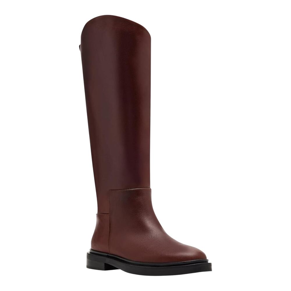 Steve Madden Women's Gaige Leather Knee High Riding Boots Brown Size 8